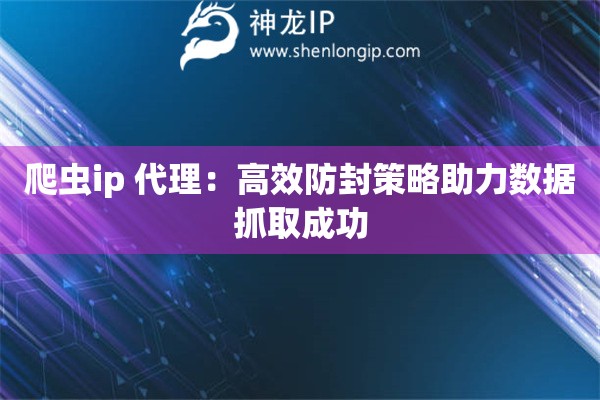 爬蟲ip 代理：高效防封策略助力數(shù)據(jù)抓取成功