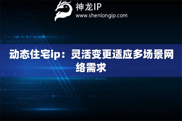 動態(tài)住宅ip：靈活變更適應(yīng)多場景網(wǎng)絡(luò)需求