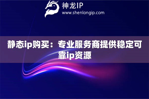 靜態(tài)ip購買：專業(yè)服務(wù)商提供穩(wěn)定可靠ip資源