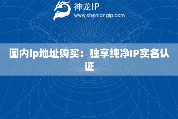 國(guó)內(nèi)ip地址購(gòu)買(mǎi)：獨(dú)享純凈IP實(shí)名認(rèn)證