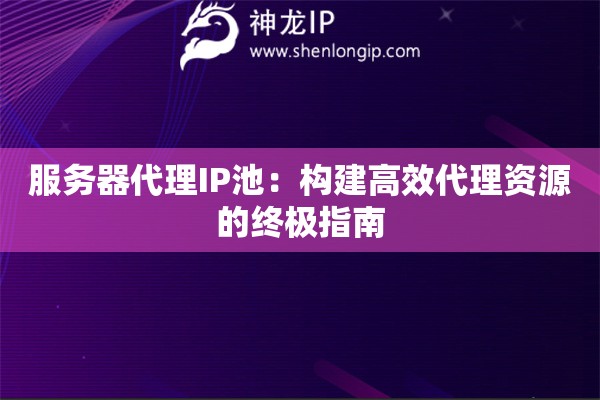 服務(wù)器代理IP池：構(gòu)建高效代理資源的終極指南