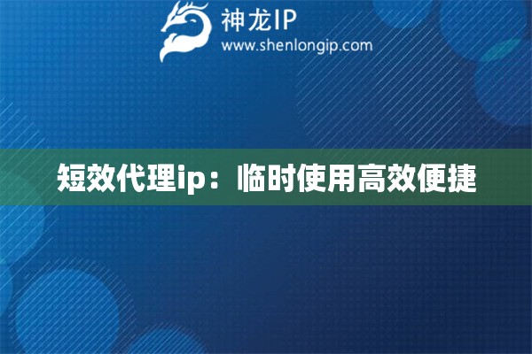 短效代理ip：臨時使用高效便捷