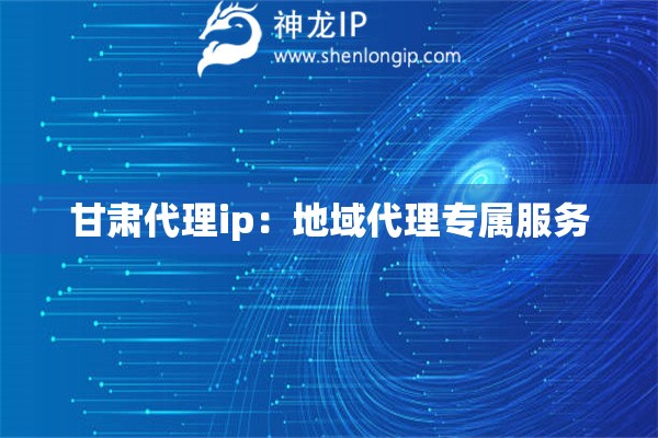 甘肅代理ip：地域代理專屬服務(wù)
