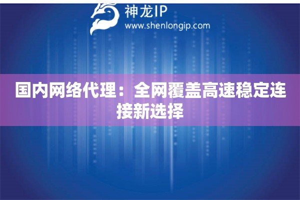 國內網絡代理：全網覆蓋高速穩定連接新選擇