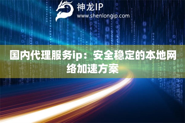 國內(nèi)代理服務(wù)ip：安全穩(wěn)定的本地網(wǎng)絡(luò)加速方案