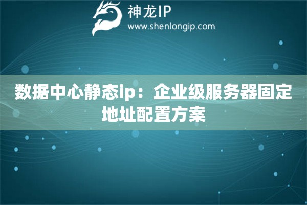 數(shù)據(jù)中心靜態(tài)ip：企業(yè)級服務(wù)器固定地址配置方案