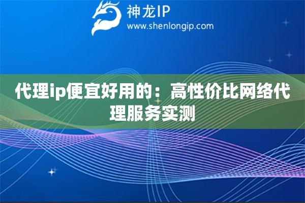 代理ip便宜好用的：高性價比網(wǎng)絡代理服務實測