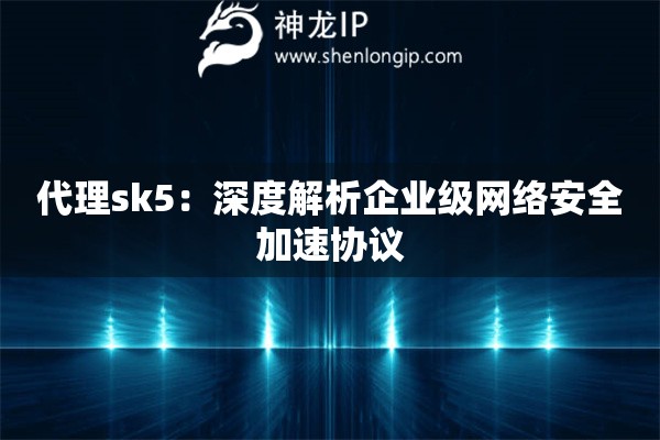 代理sk5：深度解析企業級網絡安全加速協議