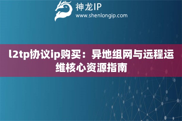 l2tp協(xié)議ip購買：異地組網(wǎng)與遠(yuǎn)程運(yùn)維核心資源指南