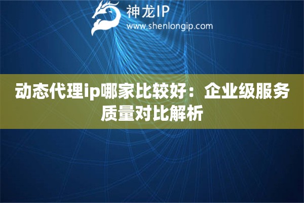 動態(tài)代理ip哪家比較好：企業(yè)級服務質(zhì)量對比解析