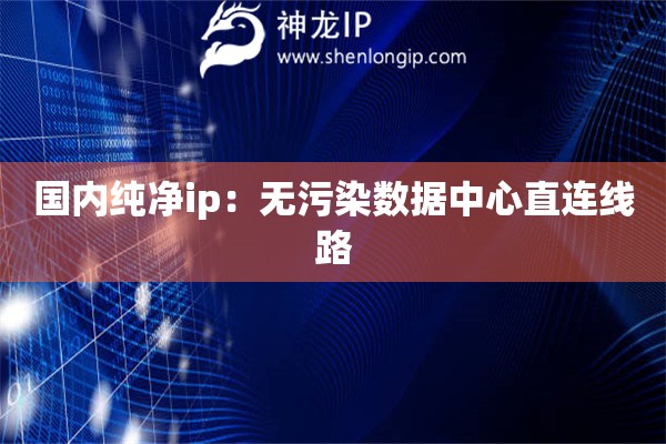 國內(nèi)純凈ip：無污染數(shù)據(jù)中心直連線路