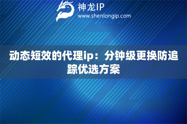 動態短效的代理ip：分鐘級更換防追蹤優選方案