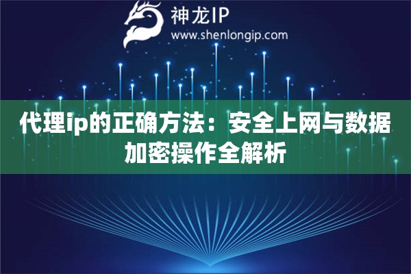 代理ip的正確方法：安全上網與數據加密操作全解析