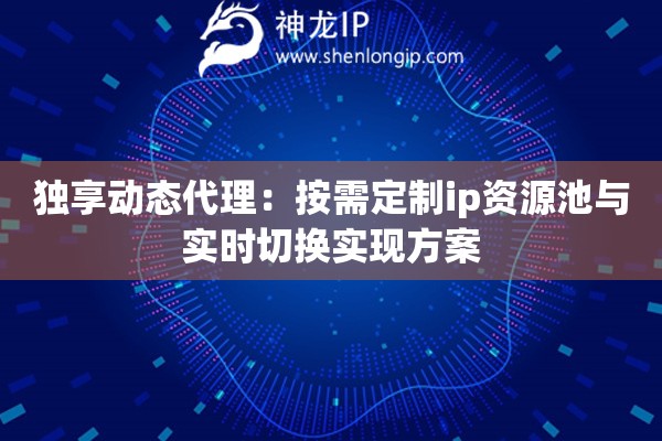 獨享動態代理：按需定制ip資源池與實時切換實現方案