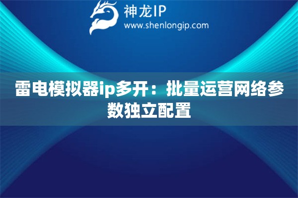 雷電模擬器ip多開：批量運營網絡參數(shù)獨立配置