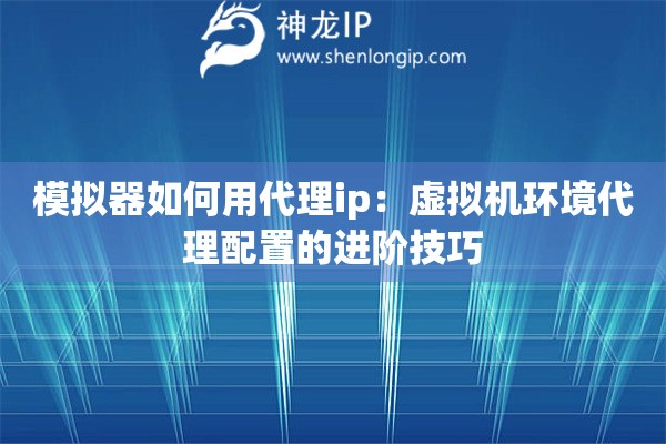 模擬器如何用代理ip：虛擬機(jī)環(huán)境代理配置的進(jìn)階技巧