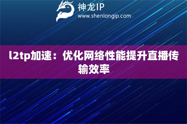 l2tp加速：優(yōu)化網(wǎng)絡(luò)性能提升直播傳輸效率