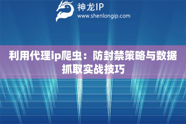 利用代理ip爬蟲：防封禁策略與數(shù)據(jù)抓取實戰(zhàn)技巧
