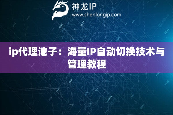 ip代理池子：海量IP自動切換技術與管理教程