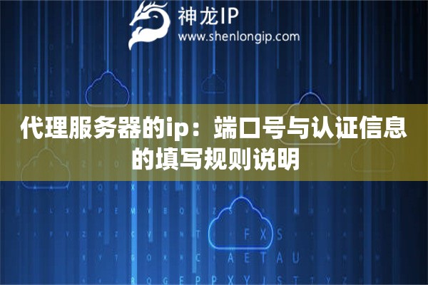 代理服務(wù)器的ip：端口號(hào)與認(rèn)證信息的填寫規(guī)則說明