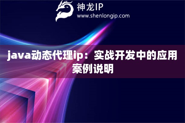 java動態代理ip：實戰開發中的應用案例說明