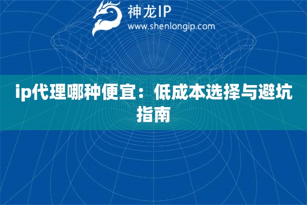 ip代理哪種便宜：低成本選擇與避坑指南