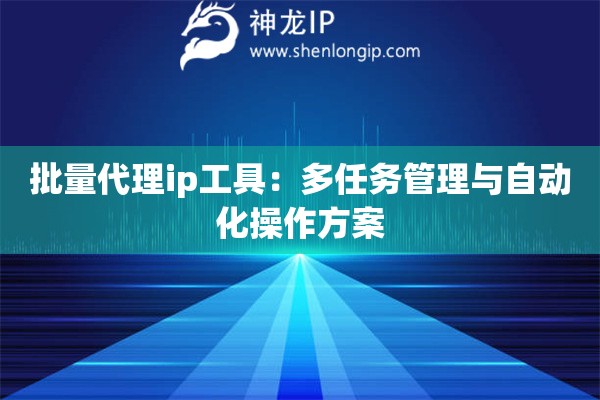 批量代理ip工具：多任務管理與自動化操作方案