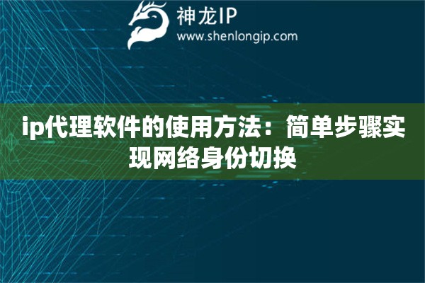 ip代理軟件的使用方法：簡單步驟實現網絡身份切換