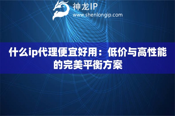 什么ip代理便宜好用：低價與高性能的完美平衡方案