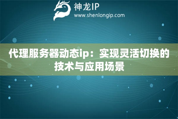 代理服務(wù)器動態(tài)ip：實現(xiàn)靈活切換的技術(shù)與應(yīng)用場景