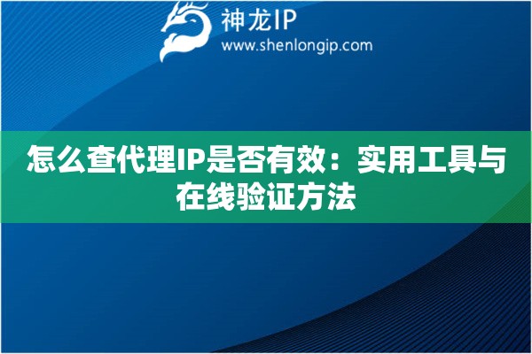 怎么查代理IP是否有效：實用工具與在線驗證方法