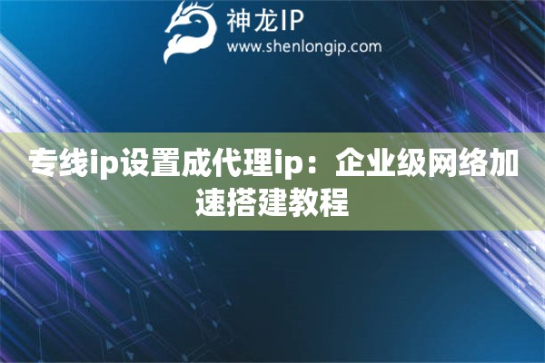 專線ip設置成代理ip：企業級網絡加速搭建教程