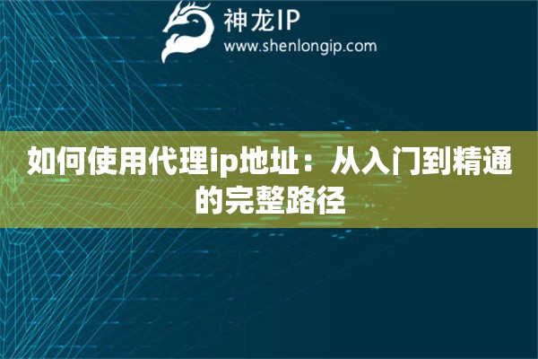 如何使用代理ip地址：從入門到精通的完整路徑