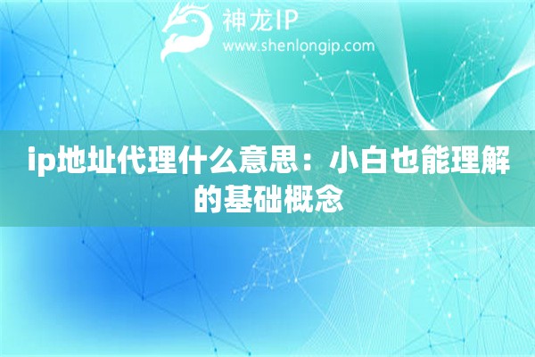 ip地址代理什么意思：小白也能理解的基礎概念