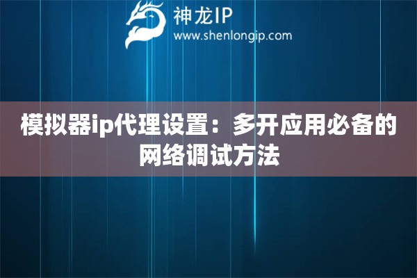 模擬器ip代理設置：多開應用必備的網絡調試方法