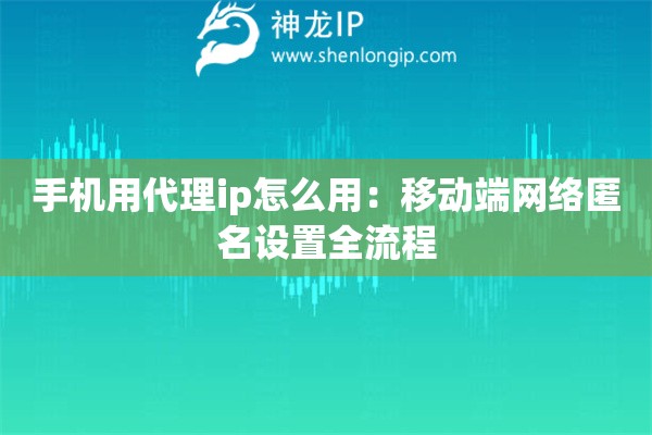 手機用代理ip怎么用：移動端網絡匿名設置全流程