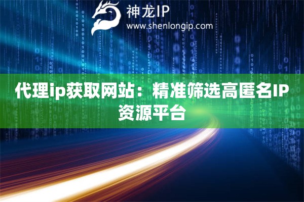 代理ip獲取網站：精準篩選高匿名IP資源平臺