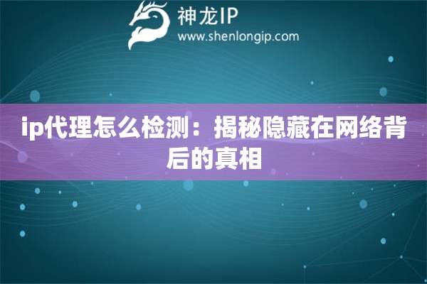 ip代理怎么檢測：揭秘隱藏在網(wǎng)絡(luò)背后的真相