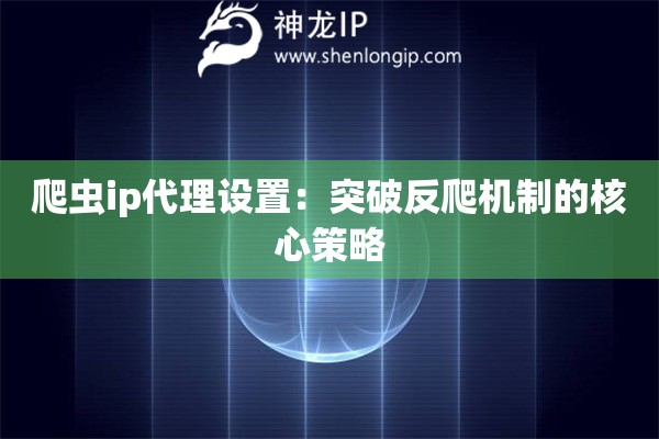 爬蟲ip代理設置：突破反爬機制的核心策略