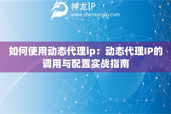 如何使用動態代理ip：動態代理IP的調用與配置實戰指南