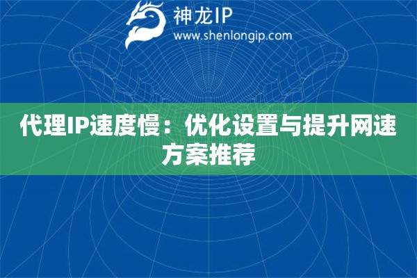 代理IP速度慢：優(yōu)化設(shè)置與提升網(wǎng)速方案推薦