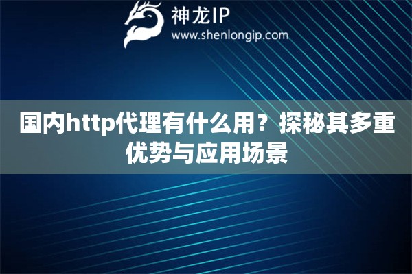 國內http代理有什么用？探秘其多重優勢與應用場景