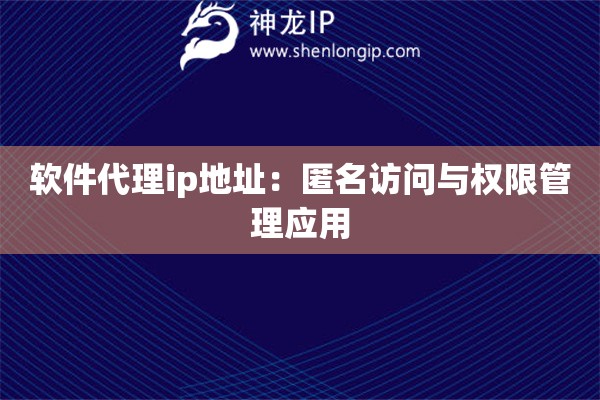 軟件代理ip地址：匿名訪問與權限管理應用