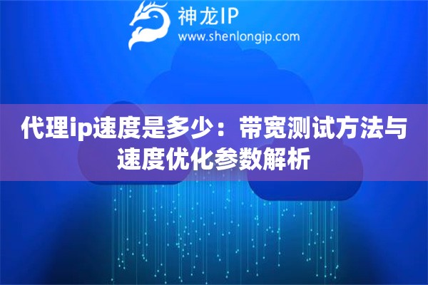 代理ip速度是多少：帶寬測試方法與速度優化參數解析