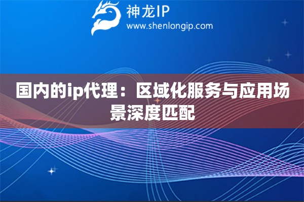 國內的ip代理：區域化服務與應用場景深度匹配