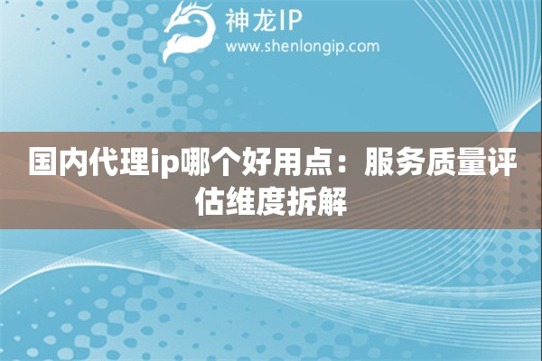 國內代理ip哪個好用點：服務質量評估維度拆解