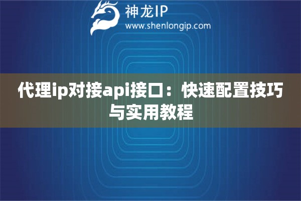 代理ip對接api接口：快速配置技巧與實用教程