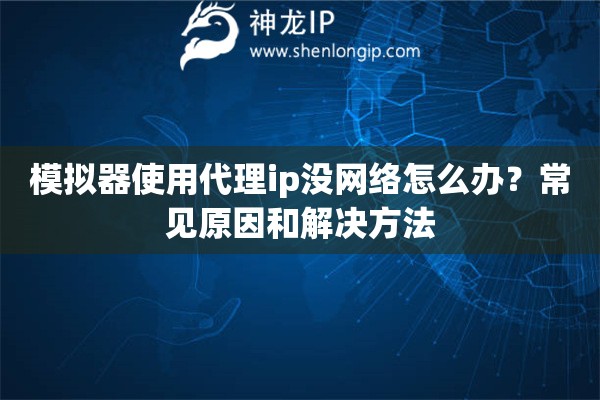 模擬器使用代理ip沒網絡怎么辦？常見原因和解決方法