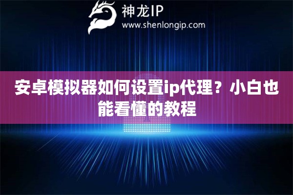 安卓模擬器如何設置ip代理？小白也能看懂的教程