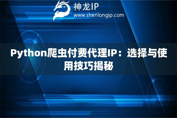 Python爬蟲付費代理IP：選擇與使用技巧揭秘